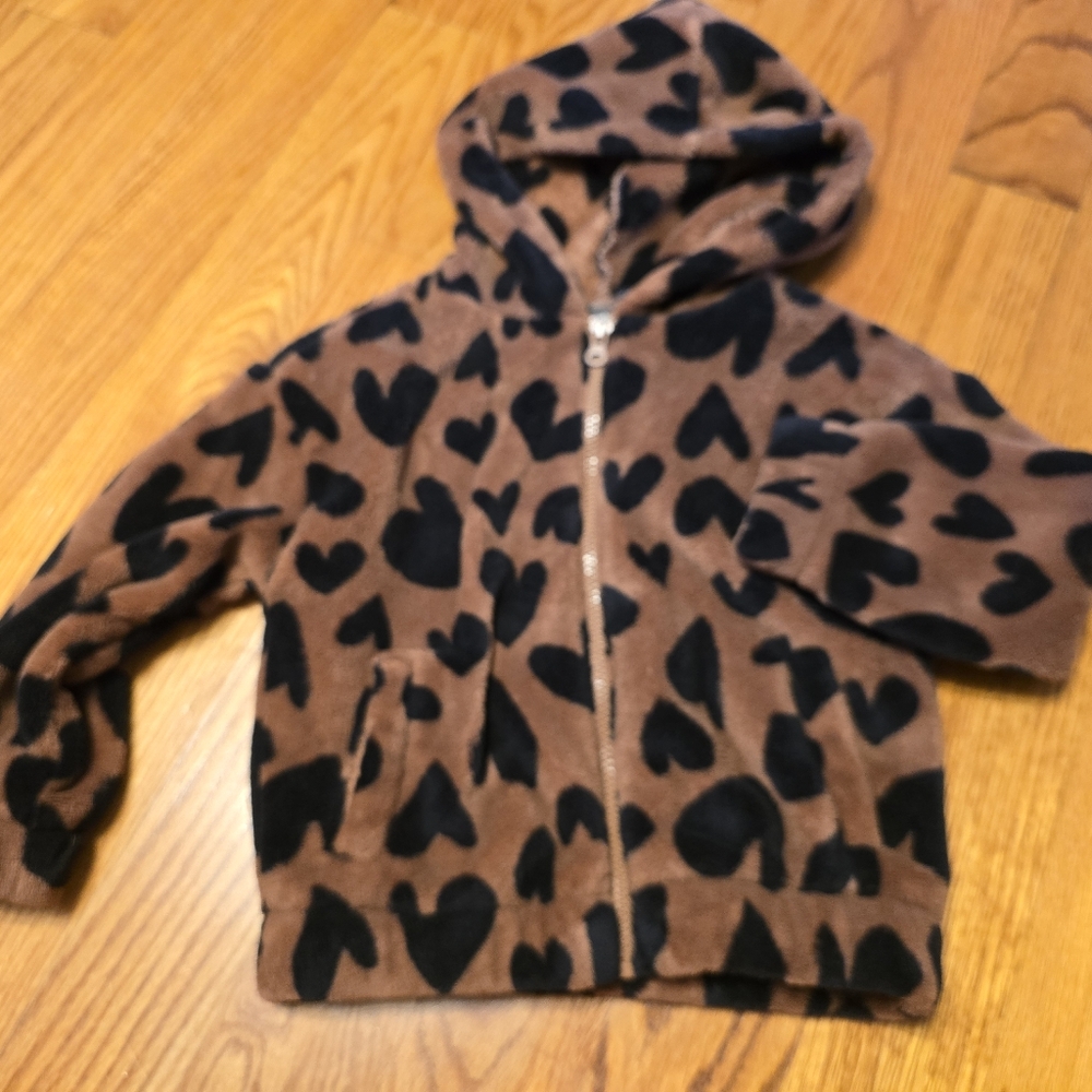 Carter's Hoodie with Black Heart Pattern